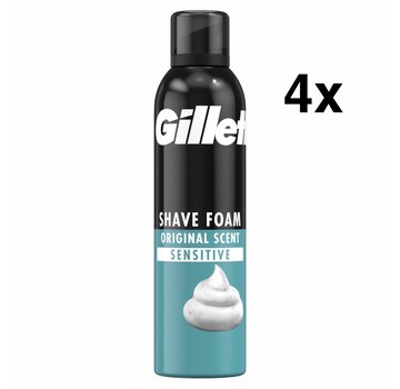 Gillette Scheerschuim - Voor de gevoelige huid - Sensitive XL - 4x 300ml
