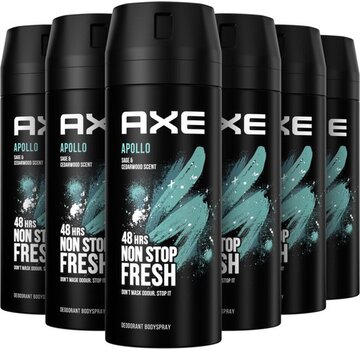 Axe Apollo Bodyspray / Deodorant Spray Men - 6x 150ml Voordeelverpakking