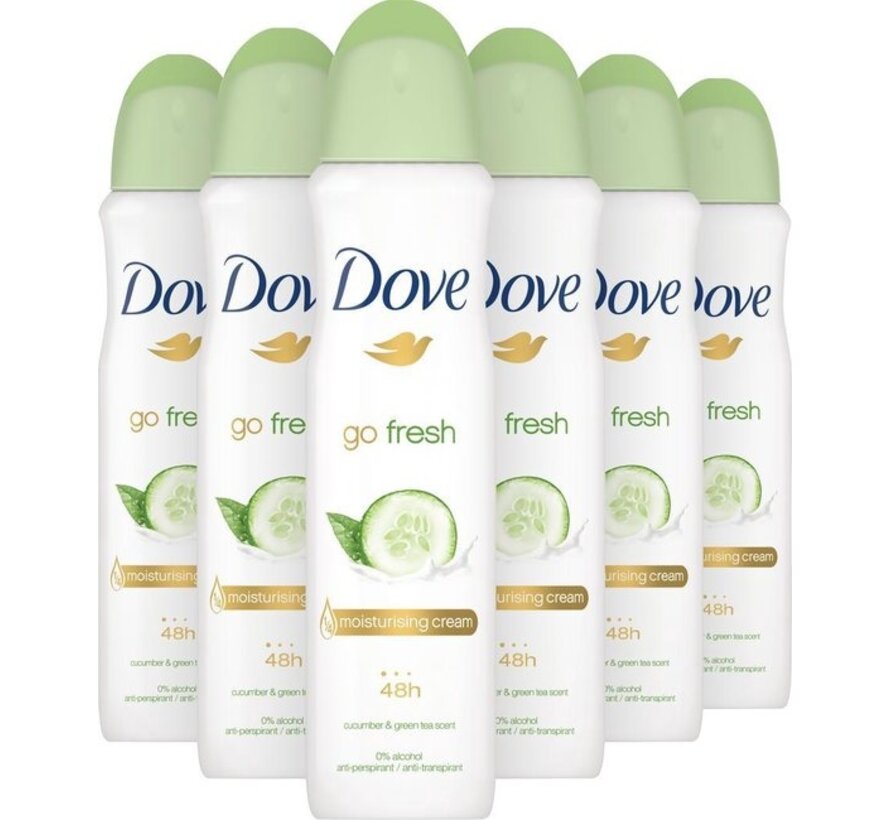 Go Fresh - Komkommer & Groene Thee - Deodorant Spray - 6x 250ml