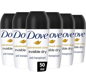 Dove Invisible Dry Anti-Transpirant - Deodorant Roller - 6x 50ml