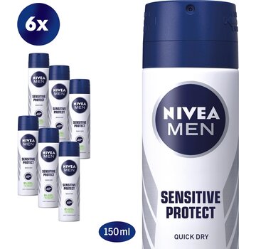 Nivea Men Sensitive Protect - Deodorant Spray - 6x 150ml - Voordeelverpakking c