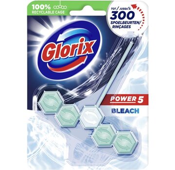 Glorix Power 5 - WC Blok / Toiletblok - Bleek