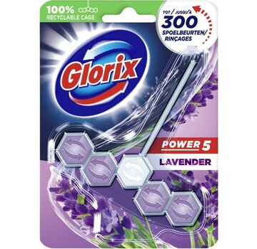 Glorix Power 5 - WC Blok / Toiletblok - Lavendel