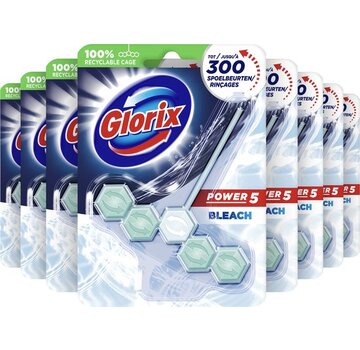 Glorix Power 5 - WC Blok / Toiletblok - Bleek - 9 stuks