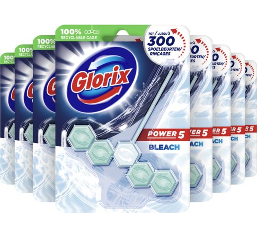 Power 5 - WC Blok / Toiletblok - Bleek - 9 stuks