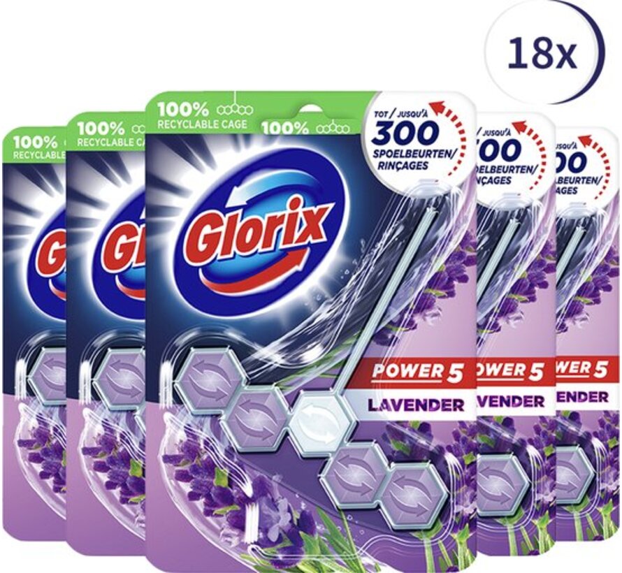 Power 5 - WC Blok / Toiletblok - Lavendel - 18 stuks