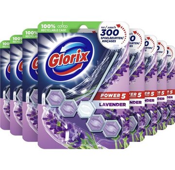 Glorix Power 5 - WC Blok / Toiletblok - Lavendel - 9 stuks