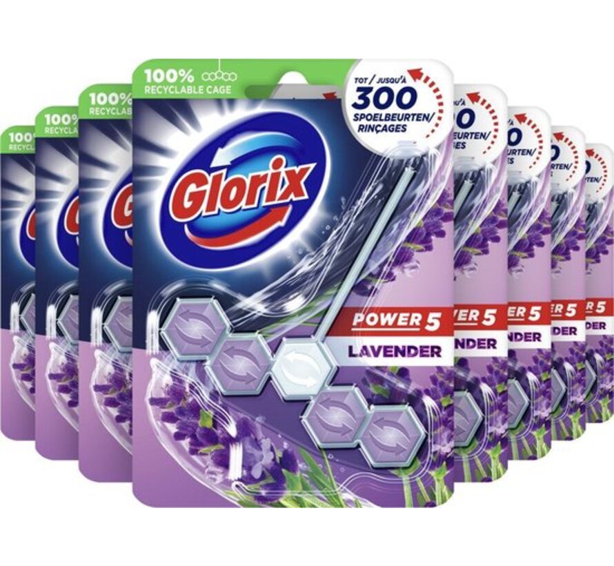 Power 5 - WC Blok / Toiletblok - Lavendel - 9 stuks