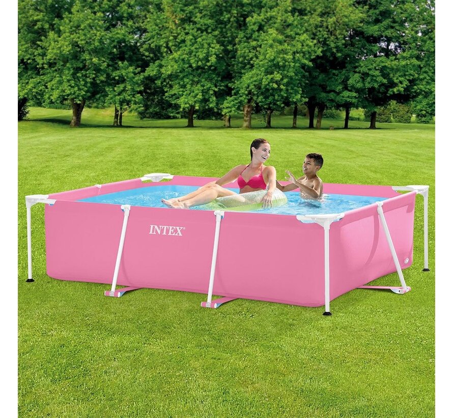 Roze - Metal Frame Zwembad - rechthoekig - 220x150x60cm