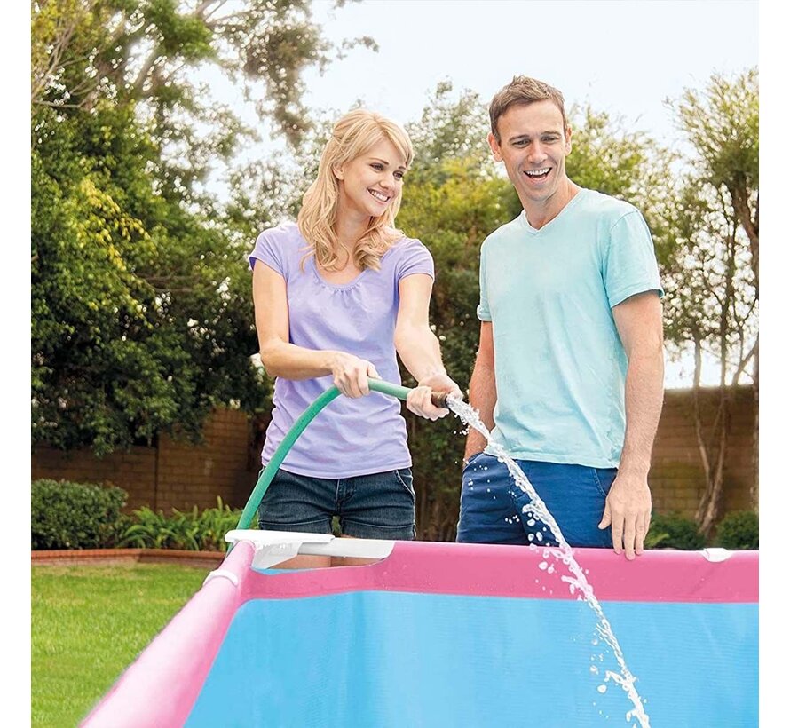 Roze - Metal Frame Zwembad - rechthoekig - 220x150x60cm