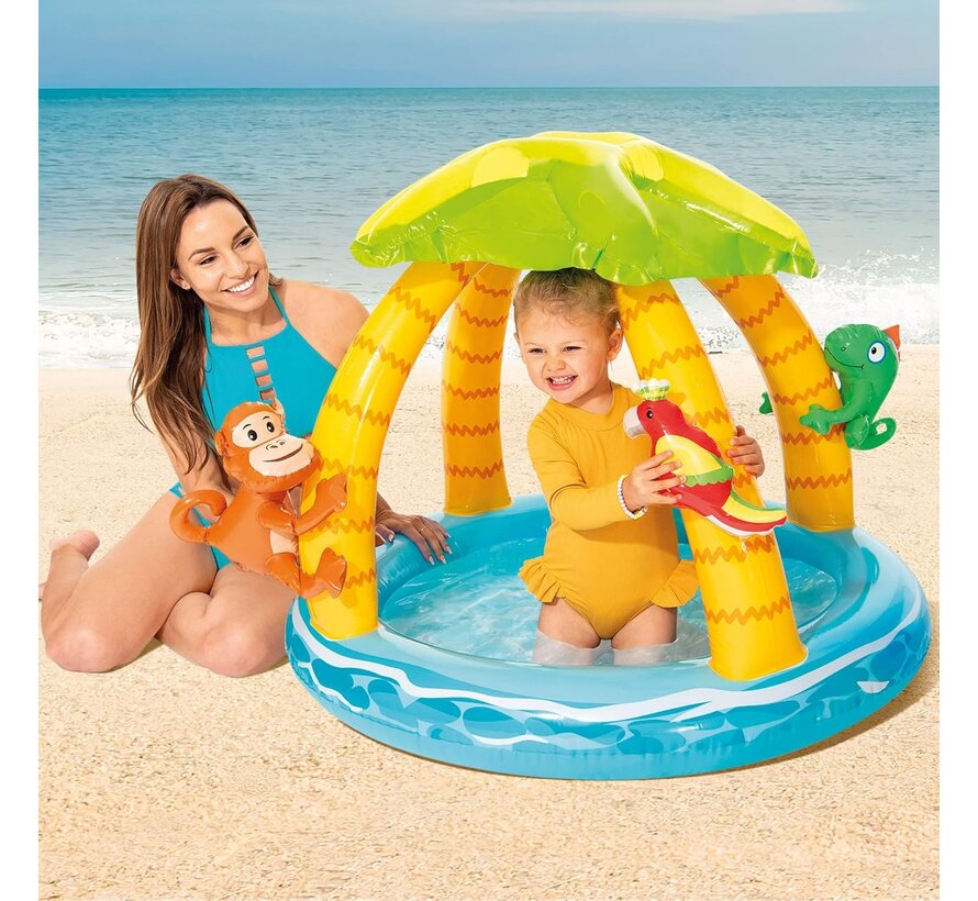 Opblaasbaar babyzwembad - Tropical Island (102x86cm)
