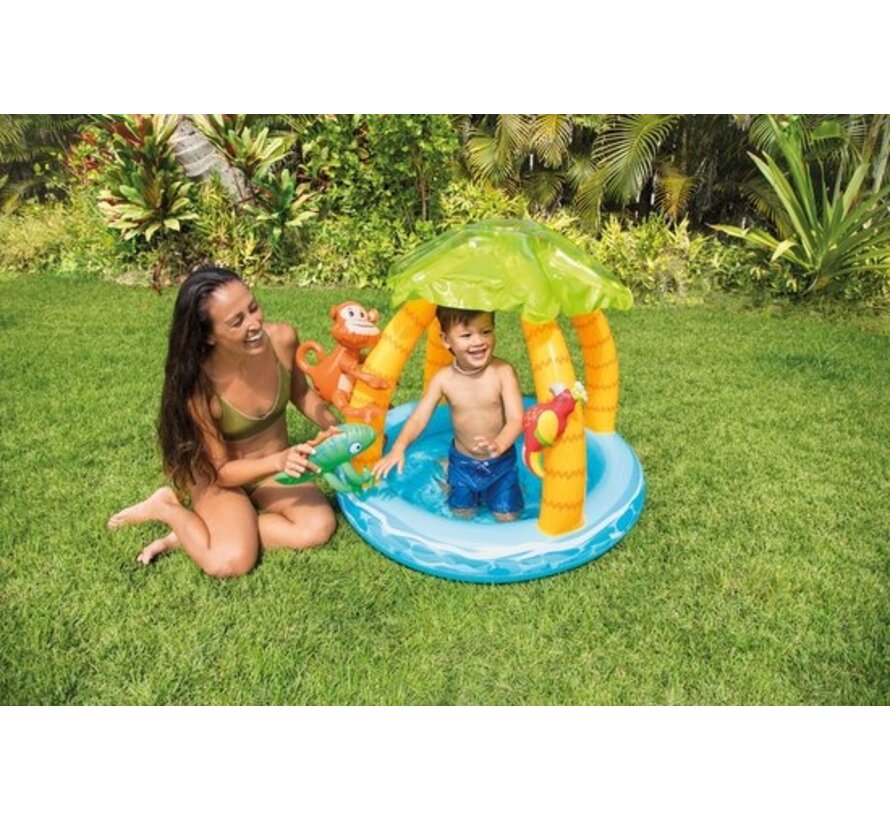 Opblaasbaar babyzwembad - Tropical Island (102x86cm)