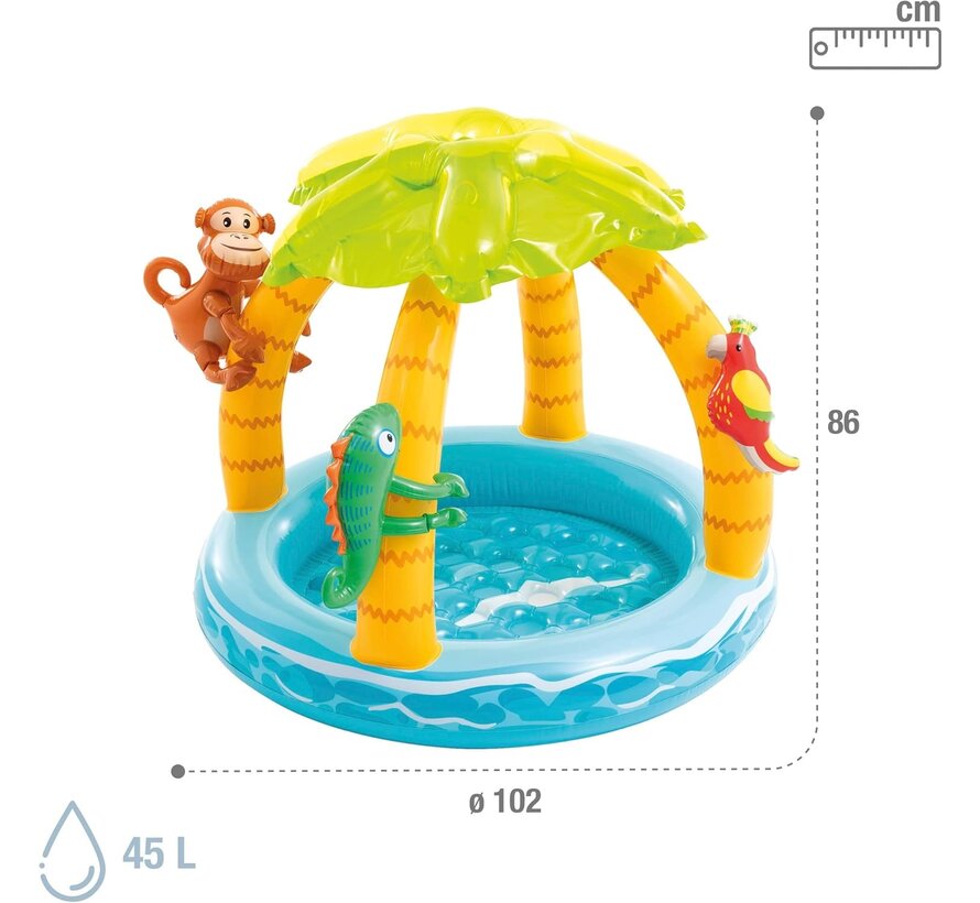 Opblaasbaar babyzwembad - Tropical Island (102x86cm)