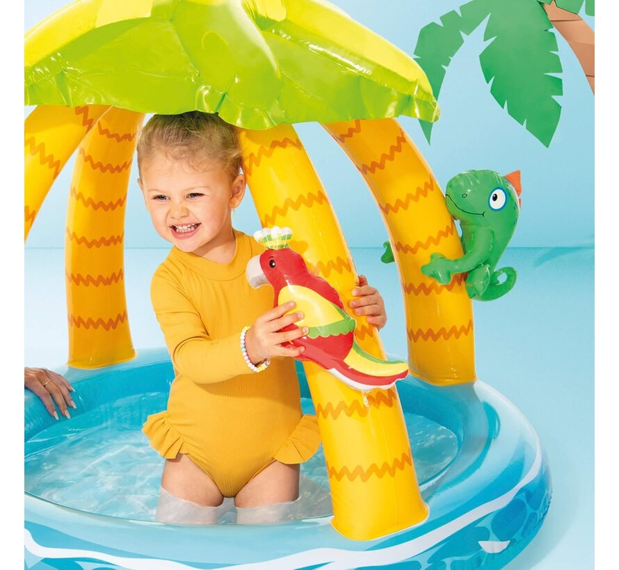 Opblaasbaar babyzwembad - Tropical Island (102x86cm)