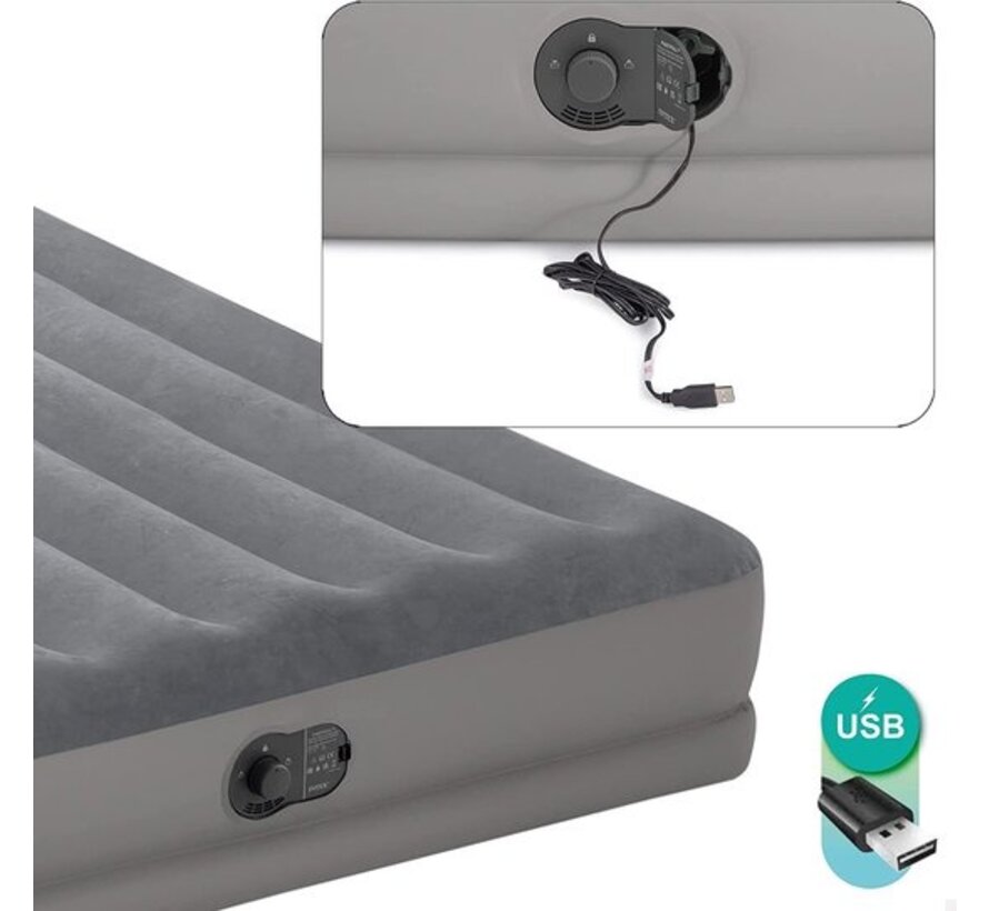 Prestige Twin Mid-Rise Luchtbed - 2-persoons Queen - Ingebouwde USB pomp 203x152x30cm