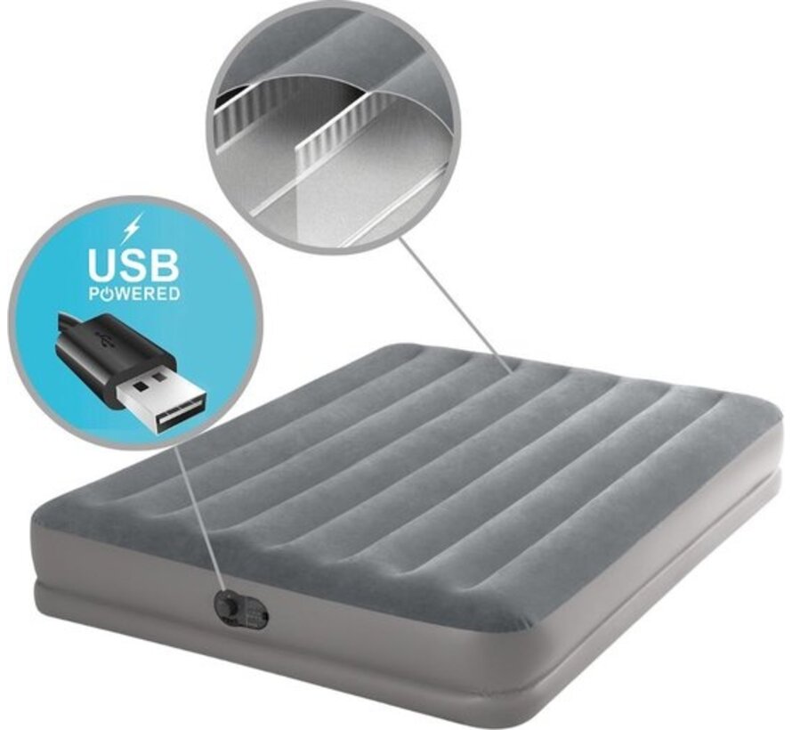 Prestige Twin Mid-Rise Luchtbed - 2-persoons Queen - Ingebouwde USB pomp 203x152x30cm