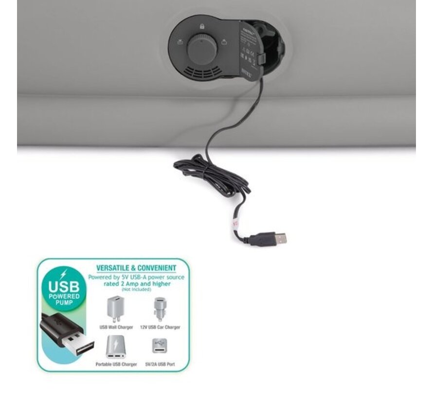 Prestige Twin Mid-Rise Luchtbed - 2-persoons Queen - Ingebouwde USB pomp 203x152x30cm