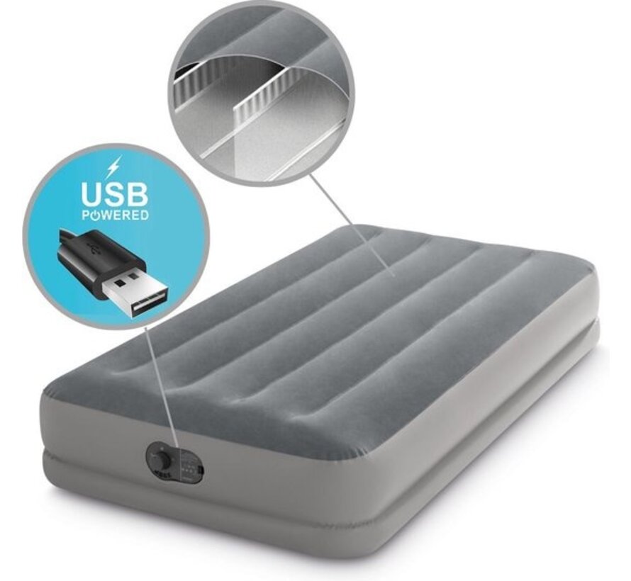 Prestige Twin Mid-Rise Luchtbed - 1-persoons - Ingebouwde USB pomp 191x99x30cm