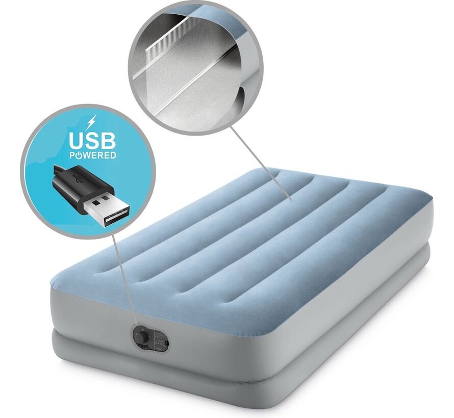 Comfort Twin Mid-Rise Luchtbed - 1-persoons - Ingebouwde USB pomp 191x99x36cm
