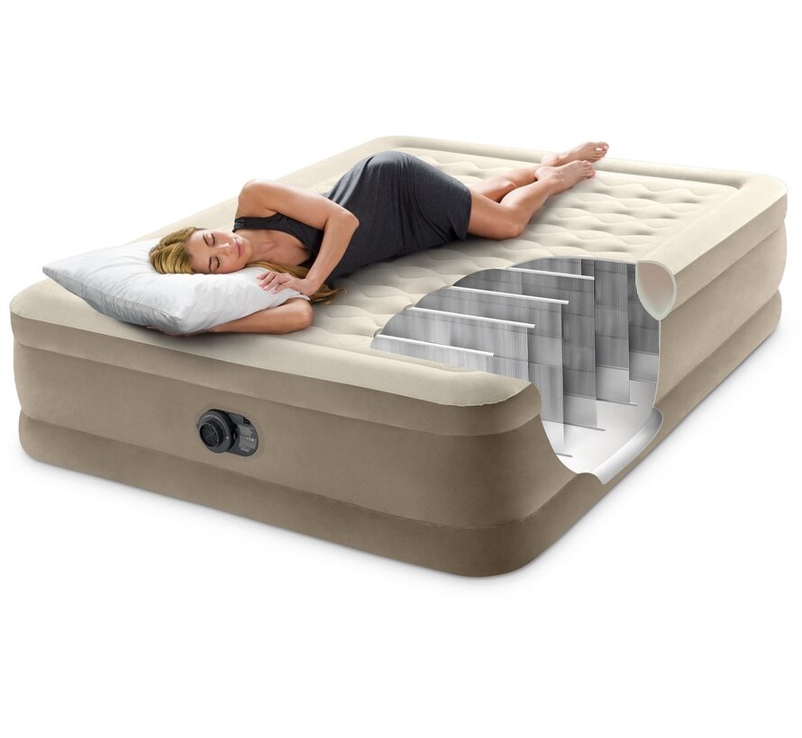 Queen Ultra Plush luchtbed 2-Persoons - Ingebouwde elektrische pomp - 203x152x46cm