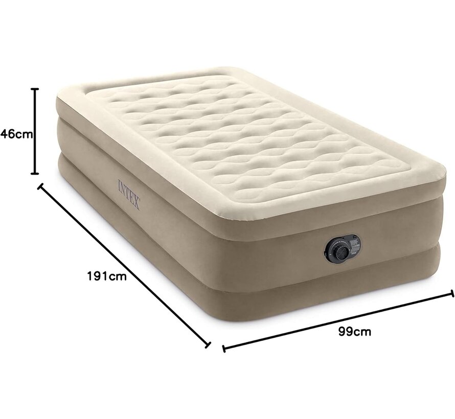 Twin Ultra Plush luchtbed 1-Persoons - Ingebouwde elektrische pomp - 191x99x46cm