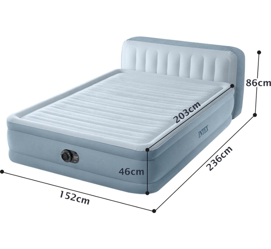 Ultra Plush 2-Persoons Queen zelfopblazend luchtbed - hoofdboord - 236x152x46cm