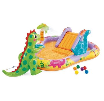 Intex Opblaasbaar speelzwembad - Dino Park - met glijbaan - 201x157x69cm