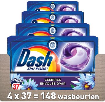 Dash All-in-1 Wasmiddel Pods - Lenor Zeebries - Wascapsules 4x 37stuks