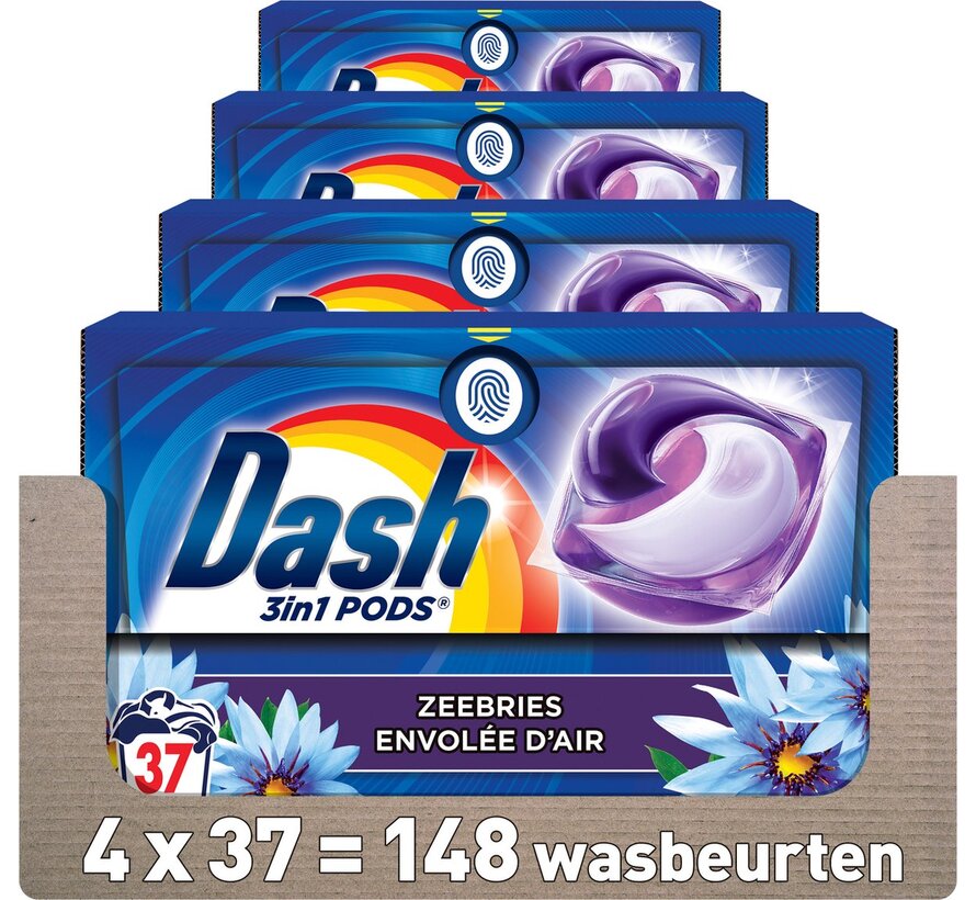 All-in-1 Wasmiddel Pods - Lenor Zeebries - Wascapsules 4x 37stuks
