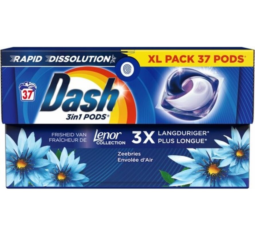 All-in-1 Wasmiddel Pods - Lenor Zeebries - Wascapsules 37stuks