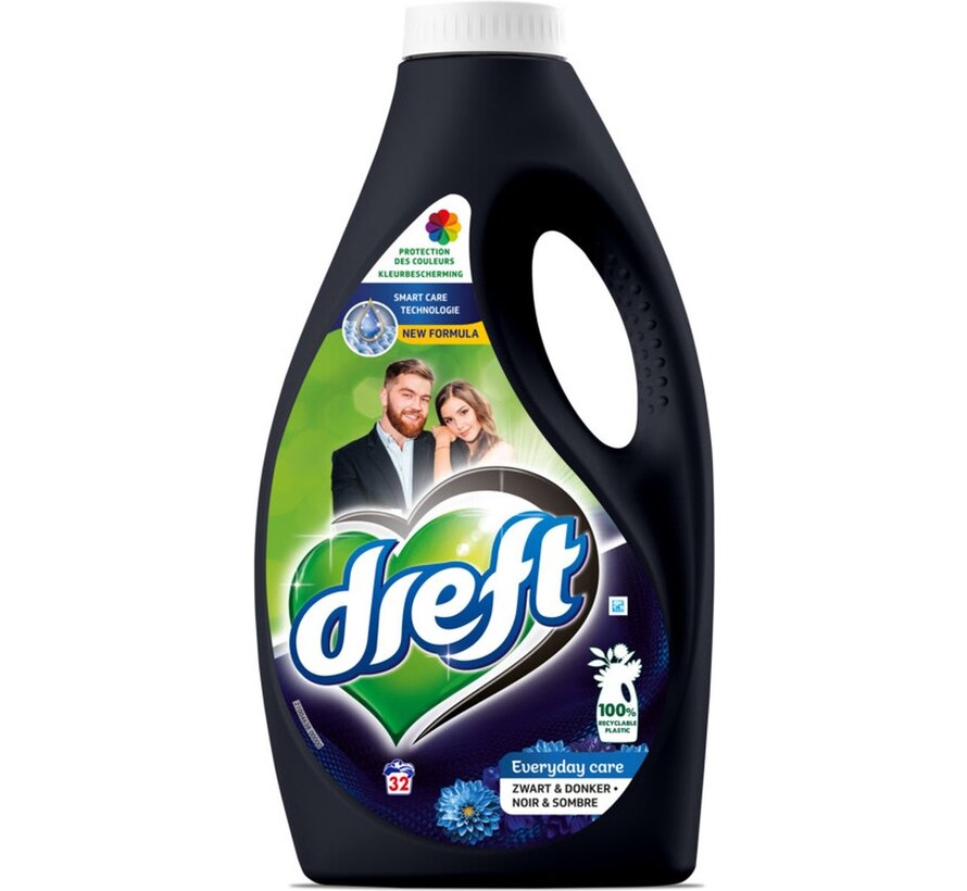Zwart & Donker - Vloeibaar Wasmiddel (1,6L) - 4x 32 Wasbeurten