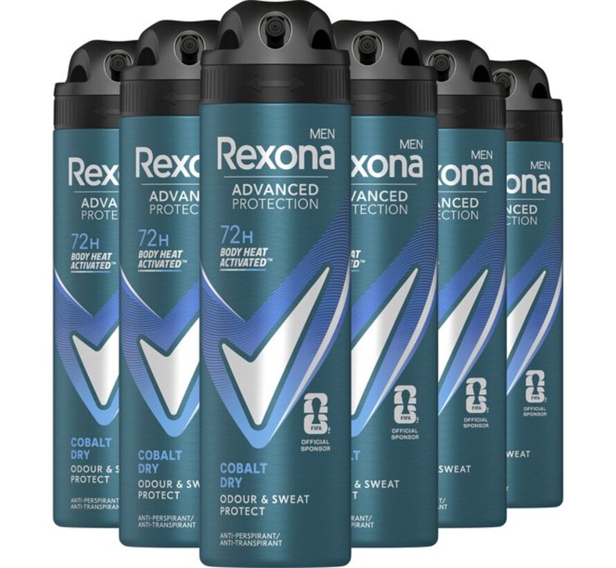 Men Cobalt Dry - Advanced Protection - Deodorant Spray - 6x 150ml