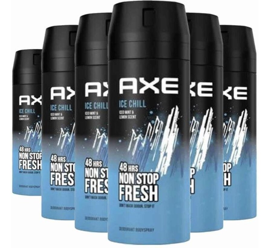 Ice Chill Bodyspray / Deodorant Spray Men - 6x 150ml Voordeelverpakking