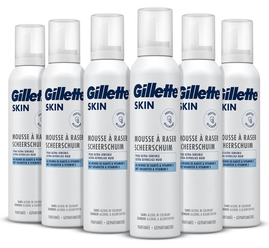 Skin Scheermousse / Scheerschuim Ultra Gevoelige Huid - 6x 240ml