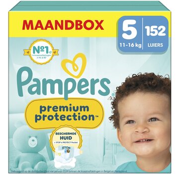 Pampers Premium Protection - Maat 5 (11kg-16kg) - 152 Luiers - Maandbox