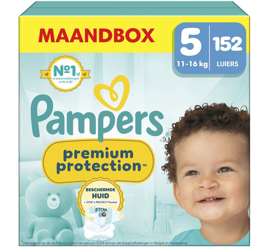 Premium Protection - Maat 5 (11kg-16kg) - 152 Luiers - Maandbox