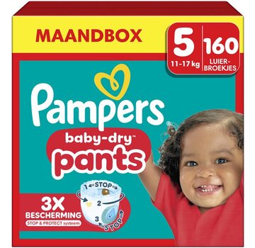 Pampers Baby Dry Pants - Maat 5 (12kg-17kg) - 160 Luierbroekjes - Maandbox