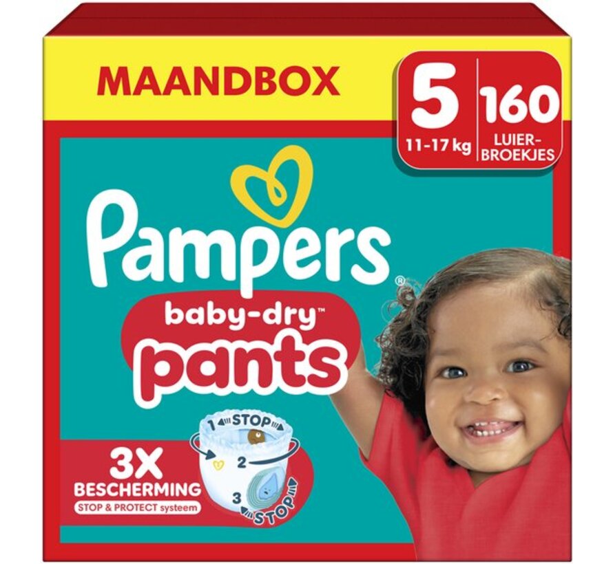 Baby Dry Pants - Maat 5 (12kg-17kg) - 160 Luierbroekjes - Maandbox