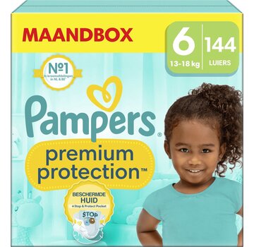 Pampers Premium Protection - Maat 6 (13kg-18kg) - 144 Luiers - Maandbox