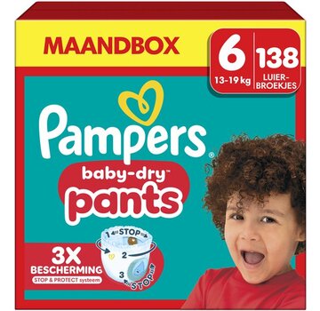 Pampers Baby Dry Pants - Maat 6 (114kg-19kg) - 138 Luierbroekjes - Maandbox