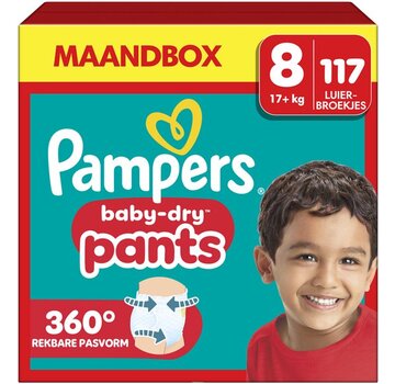 Pampers Baby Dry Pants - Maat 8 (19kg+) - 117 Luierbroekjes - Maandbox