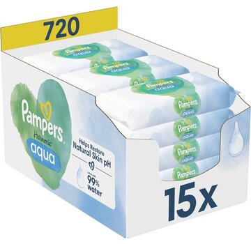 Pampers Harmonie Aqua Billendoekjes / Babydoekjes - 15x 48 stuks