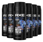 Axe Anarchy Bodyspray / Deodorant Spray Men - 6x 150ml Voordeelverpakking