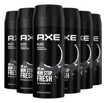 Axe Black Bodyspray / Deodorant Spray Men - 6x 150ml Voordeelverpakking