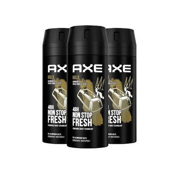Axe Gold Bodyspray / Deodorant Spray Men - 3x 150ml