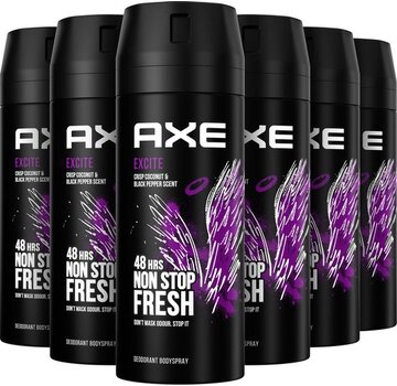 Axe Excite Bodyspray / Deodorant Spray Men - 6x 150ml Voordeelverpakking