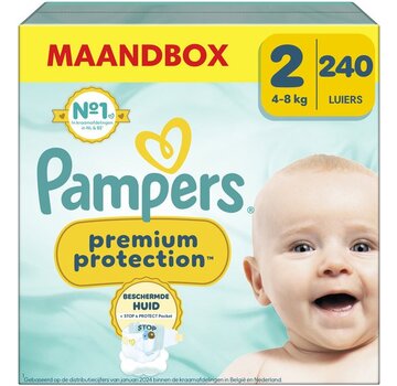 Pampers Premium Protection - Maat 2 (4kg-8kg) - 240 Luiers - Maandbox