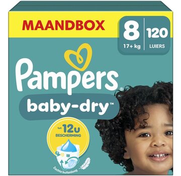 Pampers Baby-Dry - Maat 8 (17kg+) - 120 Luiers - Maandbox