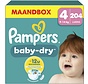 Baby-Dry - Maat 4 (9kg-14kg) - 204 Luiers - Maandbox