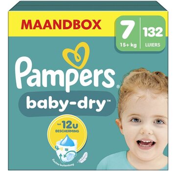 Pampers Baby-Dry - Maat 7 (15kg+) - 132 Luiers - Maandbox